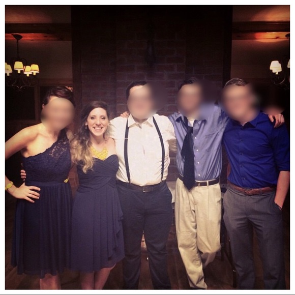 David’s Bridal Chiffon Dress in Marine blue - Picture 4 of 5